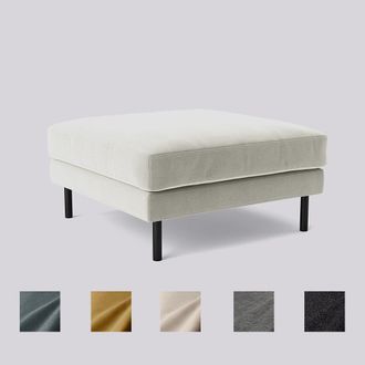 Swoon Editions Swoon | Munich | Ottoman | Light Grey | Easy Velvet | W: 67 cm D: 67 cm H: 84 cm