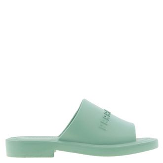 Ferragamo Giuneva Logo Embossed Slides, Size 7