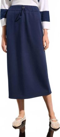Joseph Ribkoff Pull-On Skirt With Drawstring Waist In Indigo