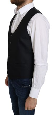 Dolce & Gabbana Cotton-Silk Formal Vest - Black