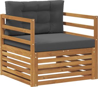 vidaXL Sof&aacute; De Exterior Madera De Acacia S&oacute;lida Y Poli&eacute;ster Vidaxl