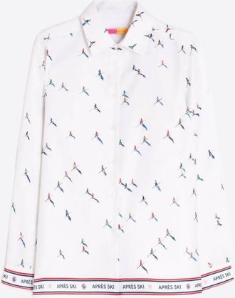 Vilagallo Womens With Skier Embellishments Blouse In White