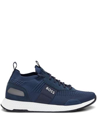 BOSS knitted-upper sneakers - Blue