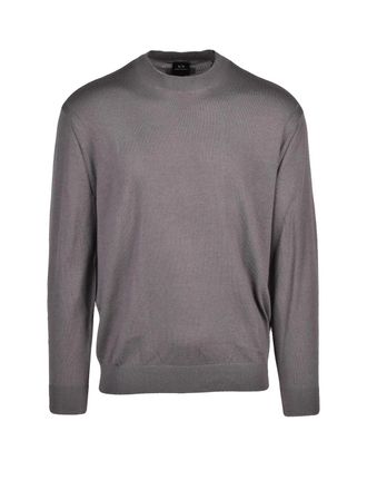 A|X Armani Exchange Acrylic Wool Crewneck Sweater - Grey