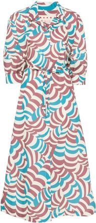Marni Shirt Dresses, female, Multicolor, Size: S Cotton Wove Dress