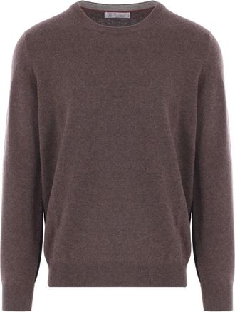 Brunello Cucinelli Maglione girocollo in cashmere - Marrone