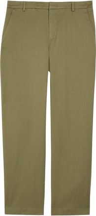 Vince Straight-leg Stretch-cotton Trousers - Olive - 12 (UK16 / XL)
