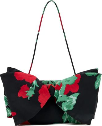 Loeffler Randall Valerie floral-print bow-detail shoulder bag - Black
