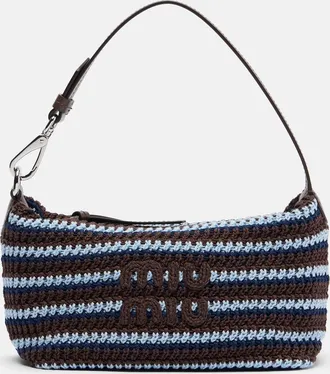 Miu Miu Crochet striped shoulder bag