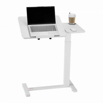OEM Mesa De Cama, Mesa Auxiliar M&oacute;vil Con Escritorio Abatible Y 4 Ruedas Ocultas, Altura Y &Aacute;ngulo Ajustables Escritorio Para Port&aacute;til Con Portavasos Para 