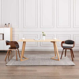 vidaXL Vidaxl - Sillas De Comedor 2 Unidades Madera Curvada Y Tela Gris