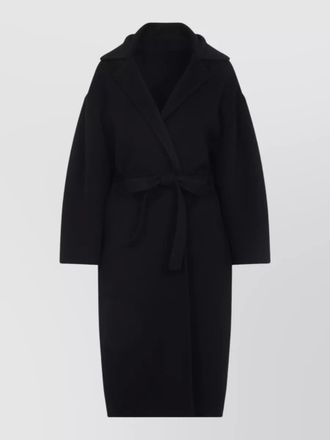 Alberta Ferretti wool cashmere coat dropped shoulders collar
