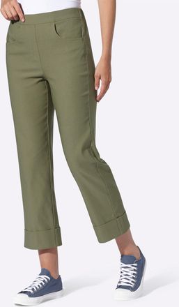 Heine 7/8-Hose HEINE, Damen, Gr. 34, Normalgr&ouml;ssen, khaki, 77% Viskose, 19% Polyamid, 4% Elasthan, unifarben, Hosen 7/8-Hose