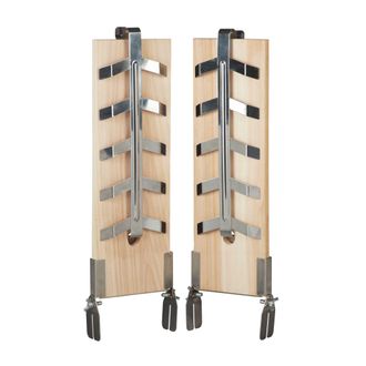 Relaxdays Ahumadores De Salm&oacute;n, Accesorios De Barbacoa, Soportes Inclinables, Acero Inox & Madera, 2 Uds., Marr&oacute;n - Relaxdays