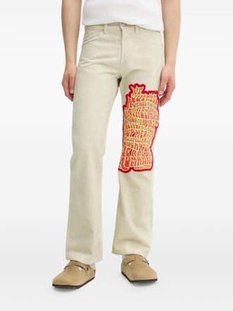 Bluemarble embroidered-studded jeans - men - Cotton - 30 - Neutrals