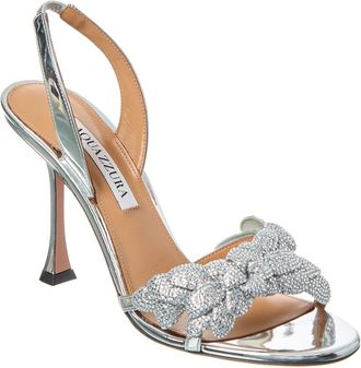 Aquazzura Galactic Flower 95 Leather Slingback Sandal