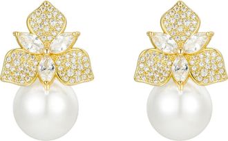 Untamed Petals Sophie Pearl Drop Earrings in Gold at Nordstrom