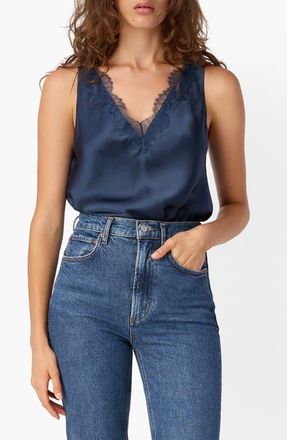 Cami NYC Marris Sleeveless Silk Top in Moody Blue at Nordstrom, Size Medium