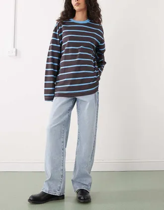 Noisy May Josie - Jeans ampi a vita alta blu chiaro