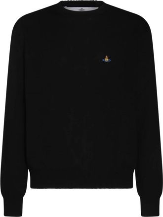 Vivienne Westwood Hoodies & sweatvesten, Heren, Zwart, L, Katoen, Zwarte Katoenen Gebreide Trui