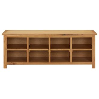 Berkfield Home Shoe Rack 114x37x45 cm Solid Oak Wood in Brown | Size: 114 x 37 x 45 cm