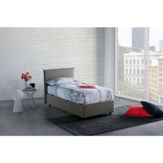 Talamo Italia Talamo Italia - Cama Individual Bruna, Cama Contenedor Con Revestimiento De Tela, 100% Made In Italy, Apertura Frontal, Adecuado Para Colch&oacute;n Cm 80x19