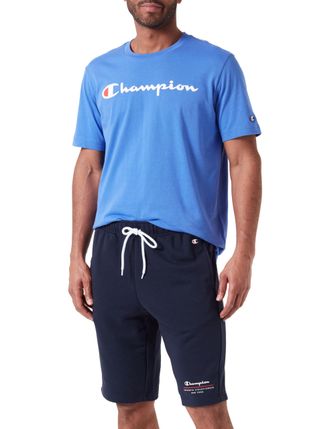 Champion Legacy Graphic Shop Authentic - New York Powerblend Terry Bermuda Shorts, Navy Blue, XL Mens SS24, Navy Blue, XL