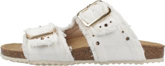 Geox Schoenen, Dames, Wit, 37 EU, Modieuze Slippers voor Vrouwen