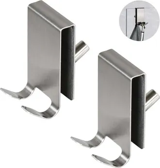 OEM Confezione Da 2 Ganci Per Doccia, Portasciugamani In Vetro A Doppia Faccia, Ganci In Acciaio Inox Per Porte Del Bagno In Vetro Di Spessore 5-10 Mm (ar