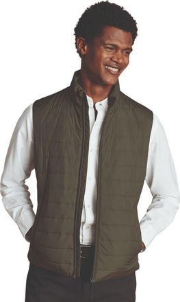 CHARLES TYRWHITT Lightweight Quilted Vest in Olive Green at Nordstrom, Size X-Large