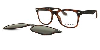 Polar 467 Clip-On Polarized 428 Mens Sunglasses Tortoiseshell Size 52