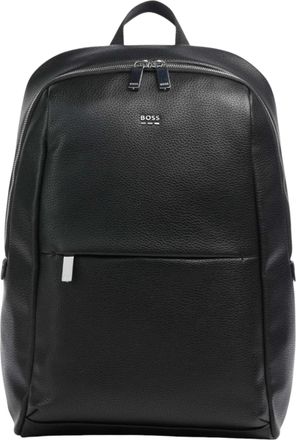 BOSS Black Minimalist Synthetic Leather Backpack