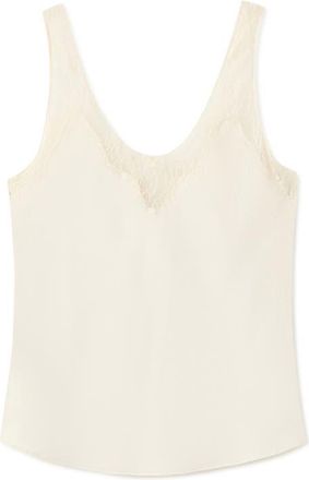Mango Reia Sleeveless Satin Top in Ecru at Nordstrom, Size Small
