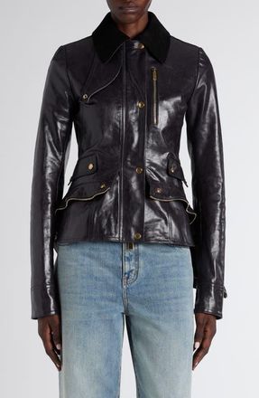 Alexander McQueen Kickback Leather Jacket in Royal at Nordstrom, Size 6 Us
