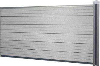 Hhg Hhg - Nunca Usado] Biombo Wpc Sarthe, Valla Cortaviento, Poste Wpc, Elemento De Prolongaci&oacute;n Bajo, 1.88m Gris