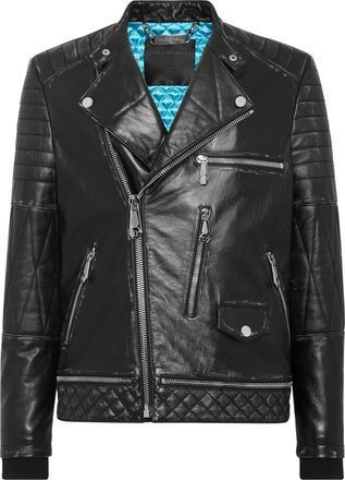 Philipp Plein Leren Motorrijder