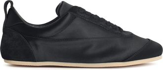 Jil Sander Etage Satin Sneakers With Black Suede Trim