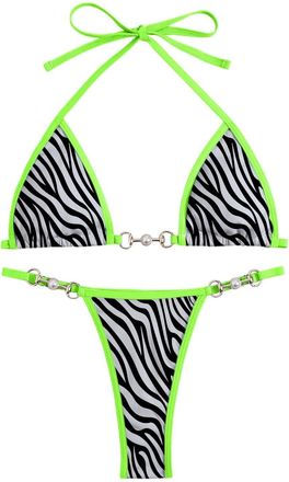 Generic Womens Bikini Set, Swimsuit, Sexy Bikinis, Swimwear, Bikini Set, Shape, Push Up, Black, White, Blue, Triangle, Halterneck Teenager Girls Swimwear Swim