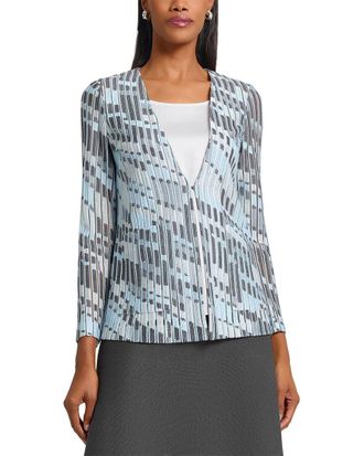 Ming Wang Ming Wang Heritage Fit Burnout Jacquard Knit Jacket
