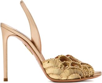 Aquazzura 105mm sandalen verfraaid met kristallen - Goud