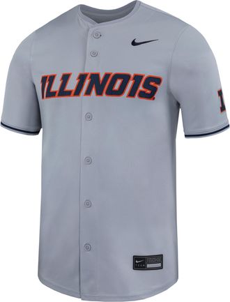 Nike Illinois Nike Mens Dri-FIT College Limited Baseball Jersey in Grey | P33621J610ILNI-ILL