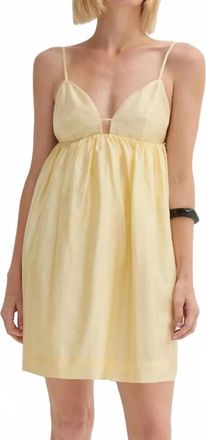 Crescent Sylvie Babydoll Mini Dress In Yellow