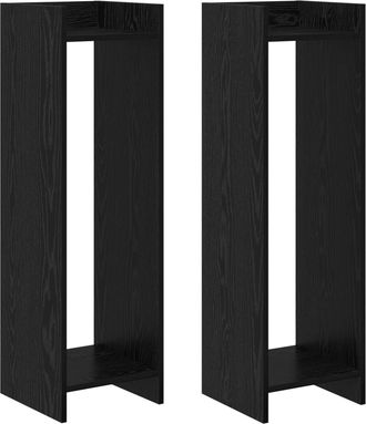 vidaXL Soporte De Plantas 2 Uds. Roble Negro 30 X 30 X 100 Cm Vidaxl