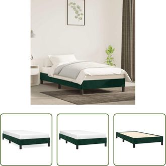 vidaXL Letto con gambe - Giroletto senza Materasso Verde Scuro 80x200 cm in Velluto