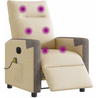 vidaXL Vidaxl - Sill&oacute;n Reclinable De Masaje El&eacute;ctrico Tela Color Crema