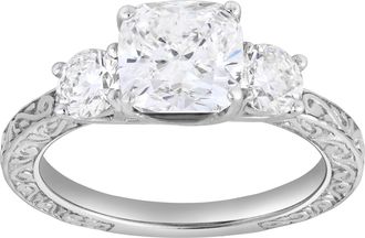 LuvMyJewelry Zarelle 14K Gold 2.65 Ct Cushion Lab Grown Diamond Engagement Ring