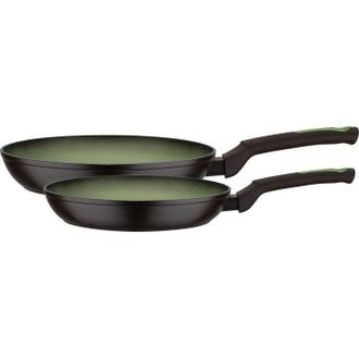 GSW Set De 2 Sartenes - Inducci&oacute;n - Gsw - Aguacate - &Oslash; 24 Y 28 Cm - Aluminio Forjado 3 Mm - Verde