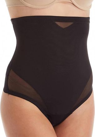 TC Fine Intimates Sheer Shaping & Comfort Hi-Waist Thong In Black