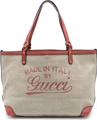 Gucci Pre-owned Womens Medium Canvas Craft Tote - Tan Textile - One Size