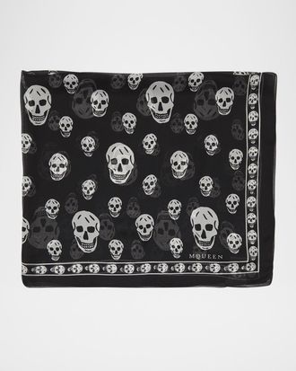 Alexander McQueen Classic Skull Silk Scarf
